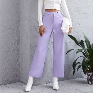 ZARA PURPLE LEATHER TROUSER MEDIUM SIZE